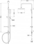 MEXEN/S - X49 sprchový sloup bílá / zlatá 798494991-25