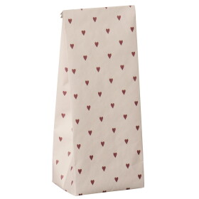Ib Laursen Papírový sáček Red Hearts 22,5 cm – set 5 ks, červená barva, papír