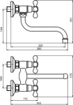 NOVASERVIS - Dřezová nástěnná baterie 150 mm bronz BAI5BR