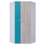 Skříň Planet 90 cm Bílý/Dub/Tyrkysový