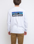 Tričko Patagonia M's L/S P-6 Logo Responsibili-Tee® White