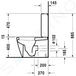 DURAVIT - Starck 2 Stojící WC kombi mísa, WonderGliss, bílá 21450900001