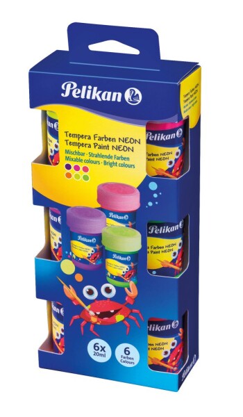 Tempery v kelímku 6ks NEON Pelikan 740N