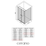 CERANO - Sprchový kout Antelo L - L/P - 6 mm - chrom, transparentní sklo - 150x70 - otočný CER-666784