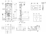 GEBERIT - Duofix Set předstěnové instalace, klozetu ME by Starck a sedátka softclose, tlačítko Sigma20, bílá/lesklý chrom SANI11CP3111