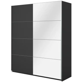 Skříň 200 cm Beta 57 černá/zrcadlo