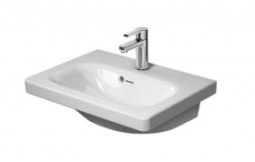 DURAVIT - DuraStyle Umyvadlo 55x40 cm, s přepadem, s otvorem pro baterii, WonderGliss, bílá 23375500001