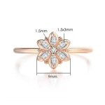 Prsten se zirkony Lorenza Rose Gold - květina, Zlatá 52