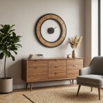 DumDekorace Nástěnné hodiny OSLO 75 cm – moderní design s tichým mechanismem