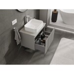 MEXEN/S - Rivel koupelnová skříňka pod umyvadlo 70 cm s deskou, 1 šuplík, reliéf , šedá mat 91A20-07047-1-BFC62