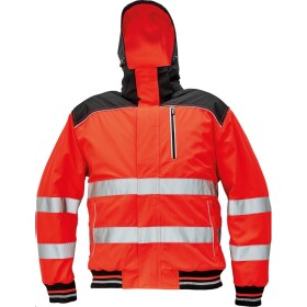 CRV Cerva Bunda KNOXFIELD Hi-Vis WINTER PILOT pánská zimní reflexní červená 3XL červená