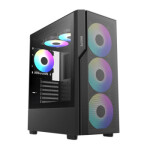 1stCOOL skříň GAMER 5, Mid tower, AU, USB 3.0, USB-C, 2x 140 ARGB Fan, 1x 120 ARGB Fan, bez zdroje, černá EDF_1208344