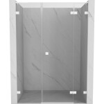 MEXEN/S - Lunar L sprchové dveře křídlové pravé 150, transparent, bílá 834SL-150-050-20-00-P