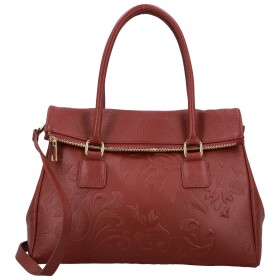 Luxusní dámská kožená kabelka na rameno Florentina, tmavě červená