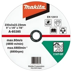 Makita A-85385 Řezný kotouč na kámen 230x22,2 mm / Řezný kotouč / Suché řezání / Šířka 3 mm (A-85385)