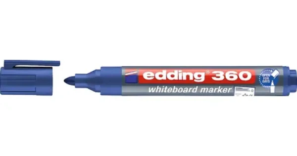 Edding 360 modrá / Popisovač na bílé tabule / kulatý hrot / šířka stopy 1,5-3 mm (4-360003)