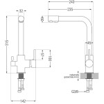 MEXEN/S - Diego granitový dřez 1-miska včetně baterie Duero, černá/zlatá metalik 6512-75-671600-50