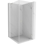 MEXEN/S - Lunar-B L sprchový kout dveře křídlové pravá 70 x 70, transparent, nikl kartáčovaný 832L-070-070-97-00-P