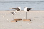 Ib Laursen Dřevěná dekorace Bird Nautico 13,5 cm, přírodní barva, dřevo, kov