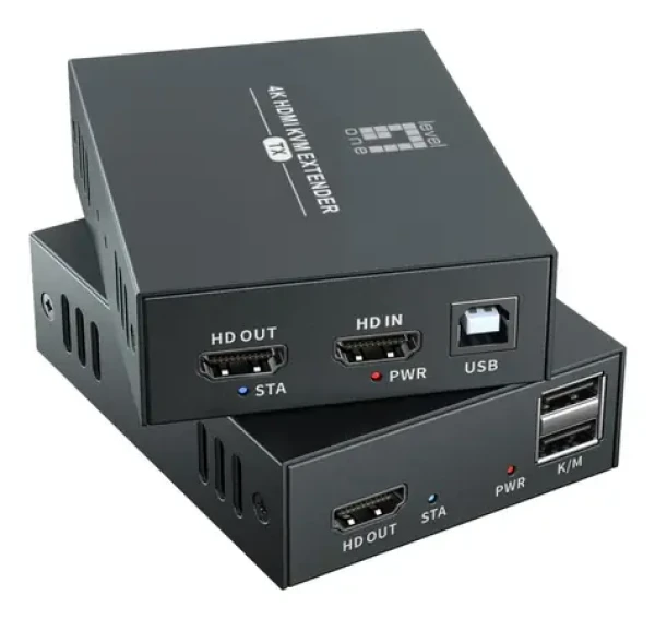 LevelOne HVE-8111 černá / Rozšiřovač HDMI / Cat5e/Cat6 / 100 m / 4K 60Hz (HVE-8111)