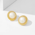 Náušnice s perlou Marta, stříbrné zapínání, Zlatá Bílá