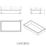 CERANO - Zápustná polička/nika s okrajem do obkladu - černá matná - 60x30x10 CER-417464