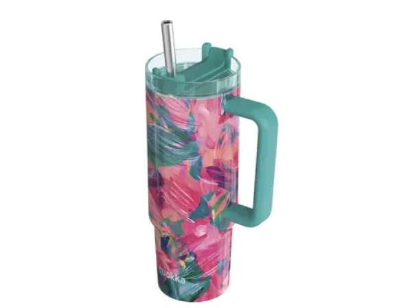 Quokka Nerezový termohrnek s brčkem Vibe Oil Petals 880 ml (40371QO)