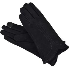 Semiline Dámské semišové antibakteriální rukavice P8215 Black XL