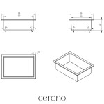 CERANO - Zápustná polička/nika s okrajem do obkladu - nerezová - 30x20x10 CER-8050BD80249