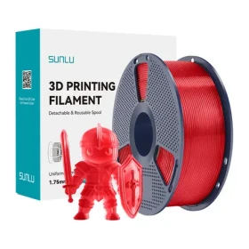 Sunlu Filament PLA+ průhledná červená / Struna pro 3D tiskárnu / PLA+ / 1,75 mm / 1 kg (PLA+ TR)