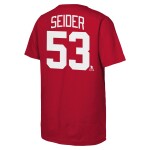 Outerstuff Dětské tričko Moritz Seider #53 Detroit Red Wings NHL Flat Name & Number Short Sleeve Cotton Velikost: Dětské M (136 – 152)