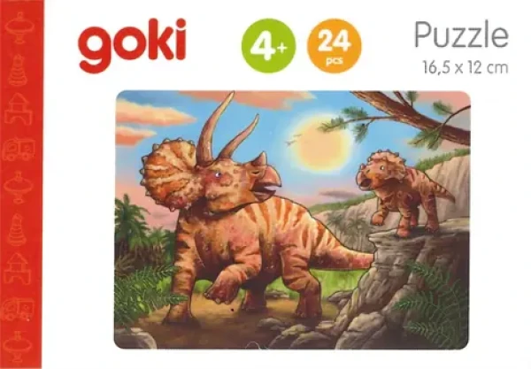 GOKI Dřevěné puzzle Dinosauři: Triceratops