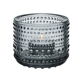 Iittala Skleněný svícen Kastehelmi 6,4 cm – Grey, šedá barva, sklo