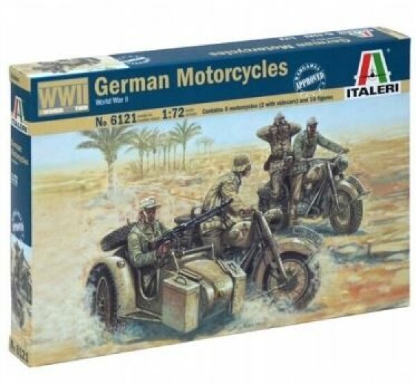 Italeri Model Kit figurky 6121 WWII GERMAN MOTORCYCLES 1:72