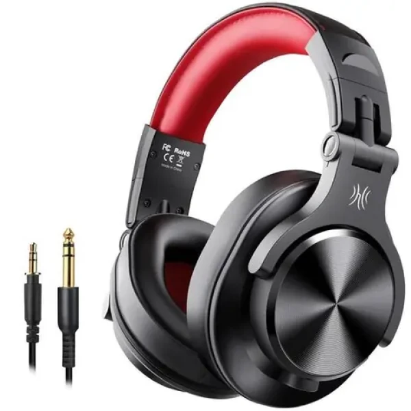 OneOdio Fusion A70 červená / Bezdrátová profesionální sluchátka / Bluetooth 5.2 / Jack 3.5mm / Jack 6.3mm (A70Red)