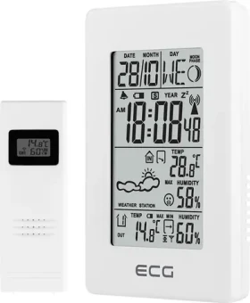 ECG MS 100 bílá / Meterologická stanice / 3x AAA baterie (484000124958)