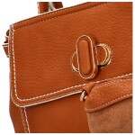 Kufříková dámská koženková kabelka do ruky Mauricia, hnědá