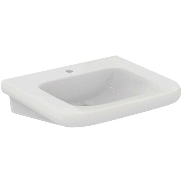 IDEAL STANDARD - Contour 21+ Umyvadlo bezbariérové 65x56 cm, bez přepadu, otvor pro baterii, SmartGuard+, bílá E3621HY