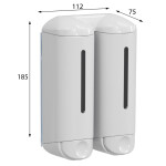 SAPHO - SHOWER MEDIUM dvojitý dávkovač tekutého mýdla, 2x250ml, bílá A94801