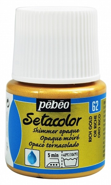 Barva na textil Pébéo Setacolor Shimmer 45 ml - Zlatá třpytivá 62