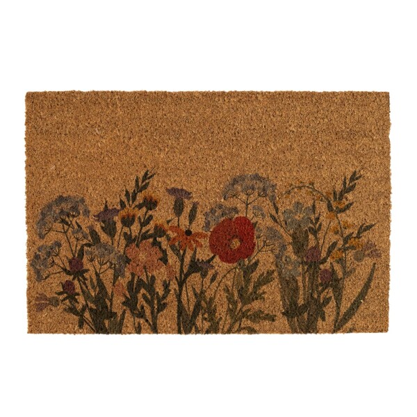 Bella Rose Rohožka z kokosových vláken Flowers, přírodní barva