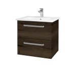 Dřevojas - Umyvadlová skříňka GIO SZZ2 60 - D21 Tobacco / Úchytka T01 / D21 Tobacco 277192A