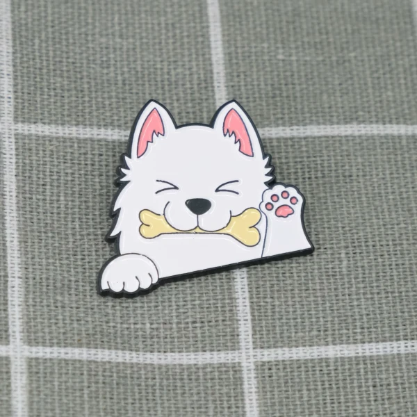 Pinarna.cz Bílý pejsek s kostičkou