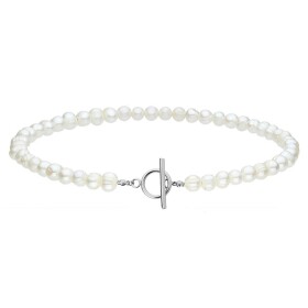 Perlový choker náhrdelník Blanca - chirurgická ocel, sladkovodní perla, Stříbrná 38 cm