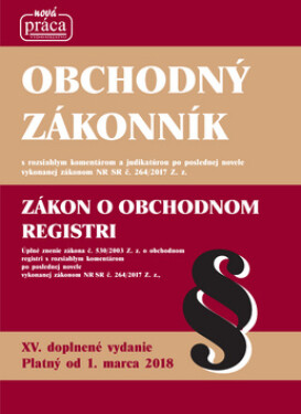 Obchodný zákonník XV. platný od marca 2018