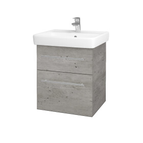 Dřevojas - Umyvadlová skříňka Q MAX SZZ2 55 - D01 Beton / Úchytka T02 / D01 Beton 67512B