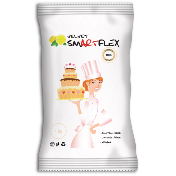 Smartflex Smartflex Velvet Citron 1 kg v sáčku (Potahovací a modelovací hmota na dorty)