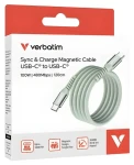 Verbatim 31855 Magnetický 100W USB-C kabel 1.2m zelená / USB-C(M) / USB-C(M) / PD QC 3.0 (31855)