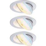 Paulmann 92907 Whirl LED vestavné svítidlo, LED, pevně vestavěné LED, 4.9 W, hliník (kartáčovaný), saténová, sada 3 ks