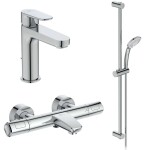 IDEAL STANDARD - CeraTherm Sprchový set s termostatem a umyvadlovou baterií, 3 proudy, chrom BC985AA